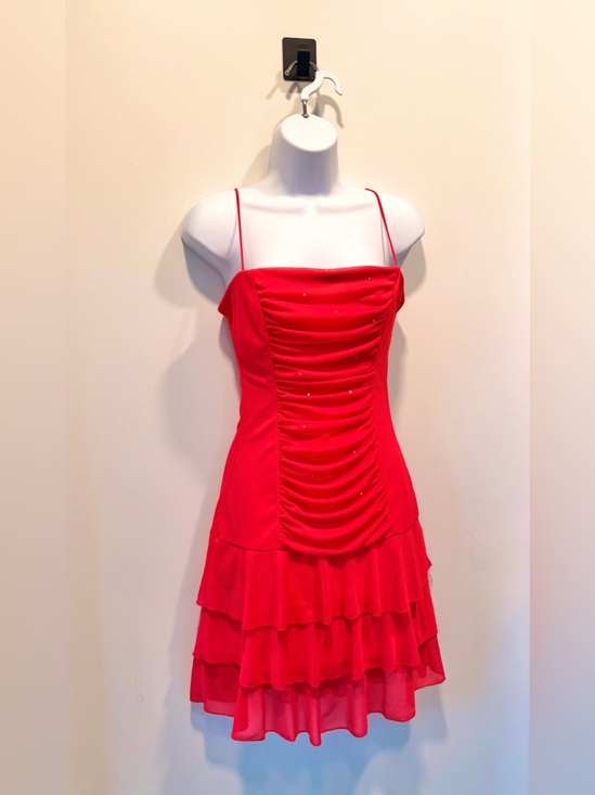 Rampage Dresses & Skirts - Vintage Y2K Rampage Red Ruched Mini Dress M Formal Vacation Party Romantic 90s